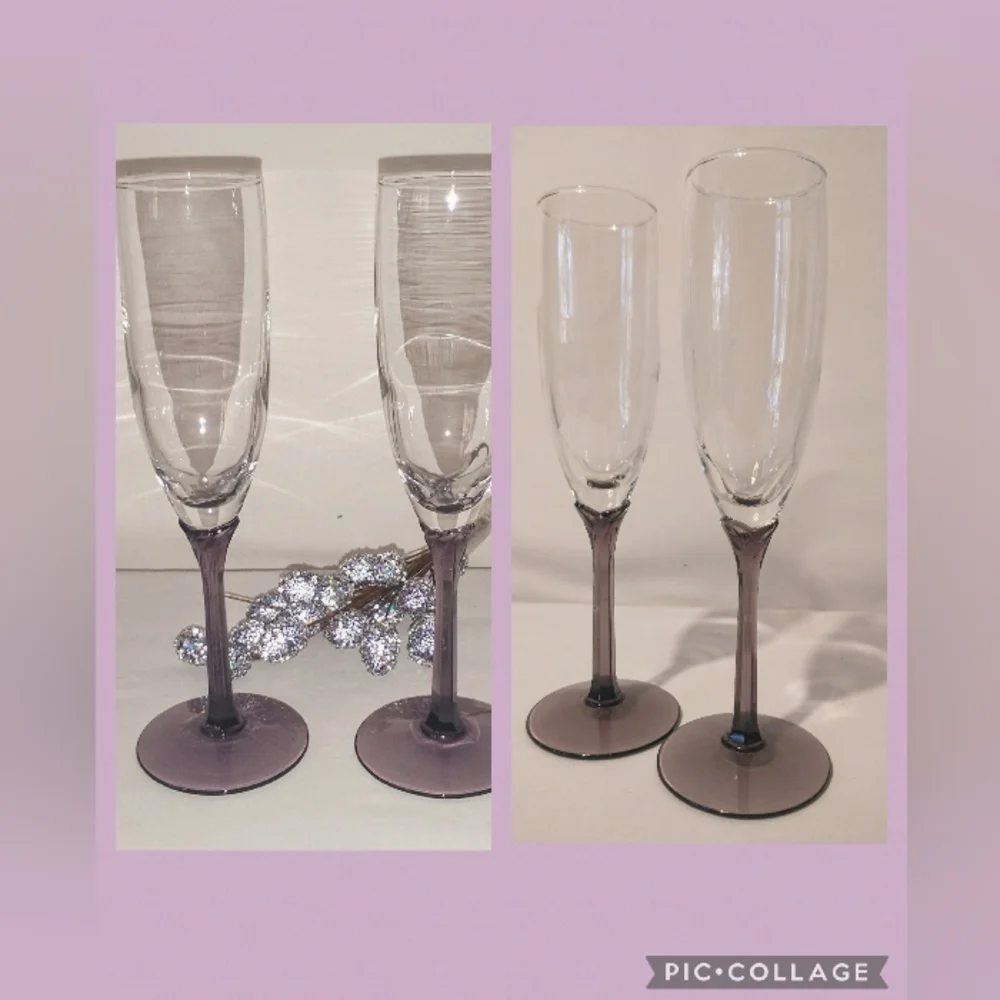 Pair of Domaine Amethyst Stemmed Champagne Flutes - Picture 7 of 9